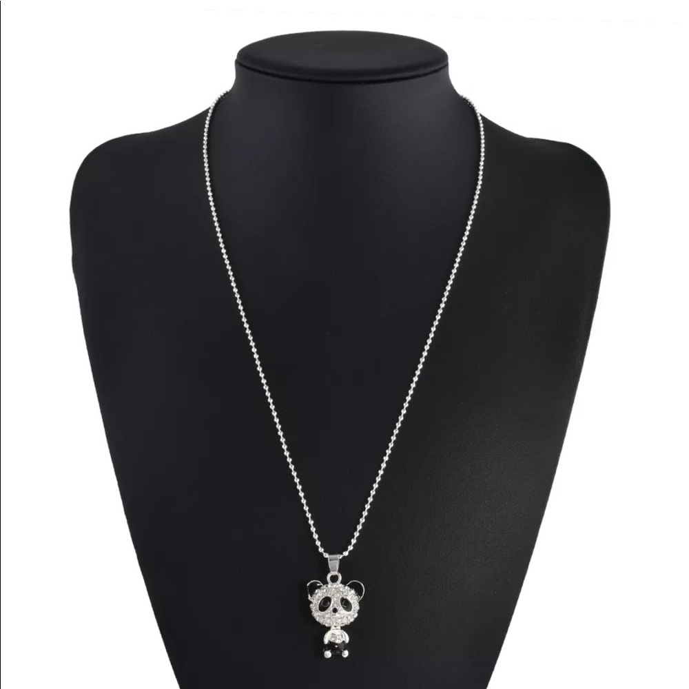 Silver panda pendant necklace - Picture 3 of 6